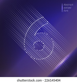 Number 6 - Abstract optical illusion on space background 