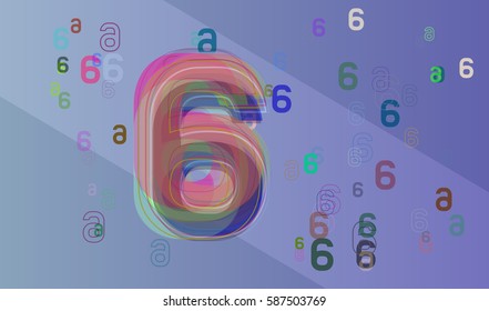 Number 6 art template