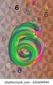 Number 6 background design