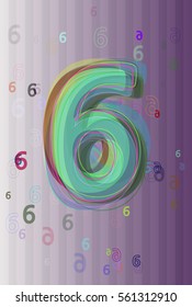 Number 6 background elements