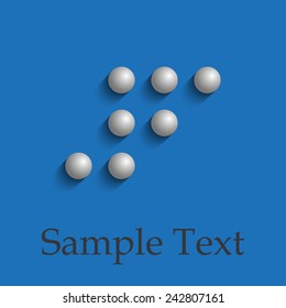 Number 6 in Braille on blue background