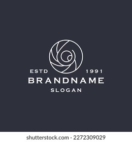 Number 6 camera logo abstract vector design template . line art icon .