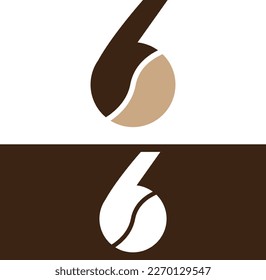 Number 6 Coffee Design Logo Vector
