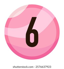 Number 6 crafted in a soft pink candy ball design, perfect for adding a touch of love and sweetness to Valentine’s Day projects
