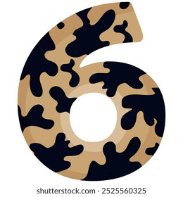 number 6 design for new year with animal design namely with spots of common yellow boa, vector