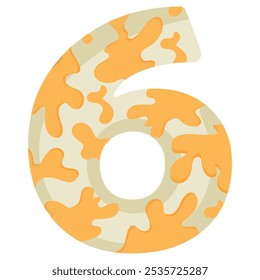 number 6 design for new year with animal design namely white python with yellow spots, vector