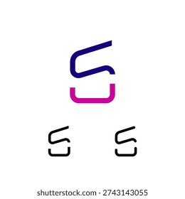 Number 6, digital numeral six, including set of three different cyber numbers, vector illustration 10EPS