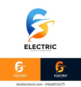 Number 6 Electric Logo vector design. Suitable for initial number Lightning Bolt,  corporate, technology, and poster illustration symbol