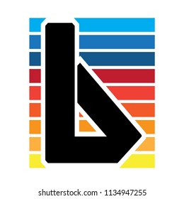 number 6 flat gradient color shape modern vector geometric design