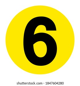 Number 6 Floor Marker Symbol, Vector Illustration, Isolate On White Background Label. EPS10