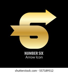 Number 6 & G and Arrow Icon Logo
