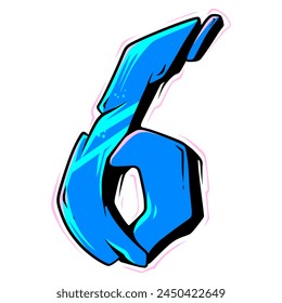 Number 6 Graffiti.Sport Racing Number