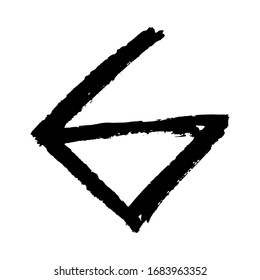 The number 6. Grunge ink alphabet, isolated on white background. Hand drawn with ink. Vector illustration.
