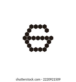 Number 6 hexagons, padlock geometric symbol simple logo vector