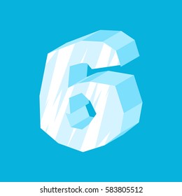 Number 6 ice. Icicles font six. Frozen alphabet symbol. Iceberg ABC sign