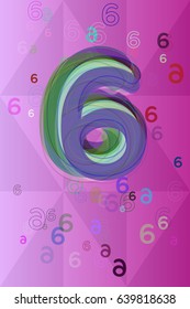 Number 6 icon background