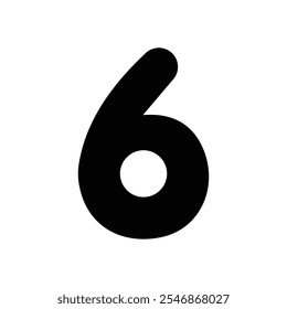 Number 6 icon isolated on a white background. Vector illustration.