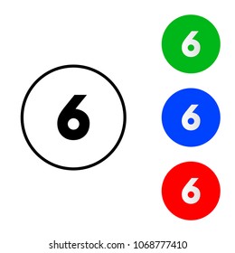 Number 6 icon vector. vector illustration. flat and outline style