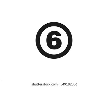 Number 6 icon vector illustration on white background