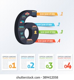 Number 6 Infographics Design and Web Elements