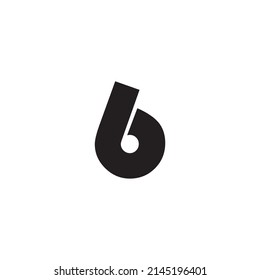 Number 6 letter b simple logo vector