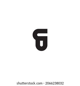 number 6, letter c padlock simple symbol logo vector