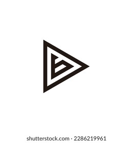 Number 6 in letter D, triangle geometric symbol simple logo vector