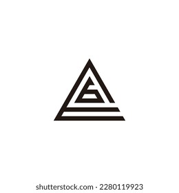 Number 6 in letter E triangle geometric simple symbol logo vector