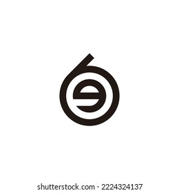 Number 6 and letter g circle geometric symbol simple logo vector