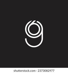Número 6 letras g símbolo geométrico simple vector