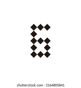 Number 6 letter x squares geometric symbol simple logo vector