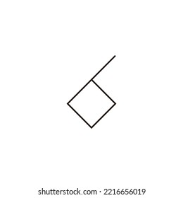 Number 6 line, square geometric symbol simple logo vector