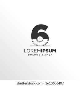 Number 6 Logo Design with Architecture Element