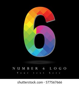 Number 6 Logo Design Concept Rainbow Stock Vector (Royalty Free ...