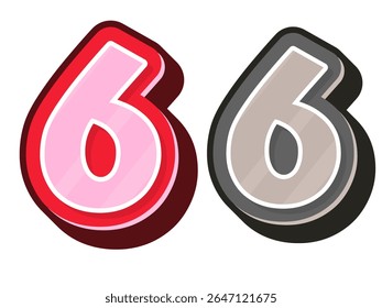 number 6 logo design with line and dots. 2025