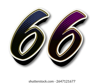 number 6 logo design with line and dots. 2025