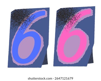 number 6 logo design with line and dots. 2025