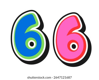 number 6 logo design with line and dots. 2025