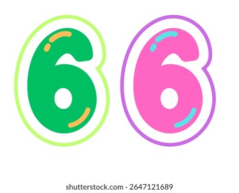 number 6 logo design with line and dots. 2025