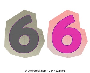 number 6 logo design with line and dots. 2025