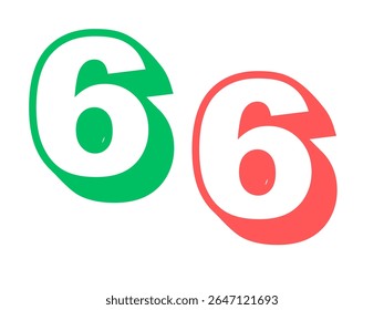 number 6 logo design with line and dots. 2025