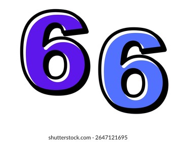 number 6 logo design with line and dots. 2025