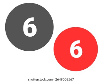 number 6 logo design with line and dots. 2025