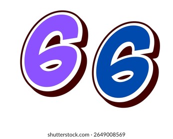 number 6 logo design with line and dots. 2025