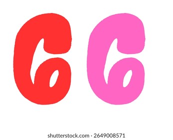 number 6 logo design with line and dots. 2025
