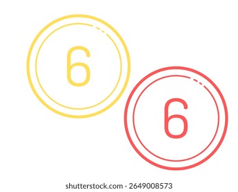 number 6 logo design with line and dots. 2025