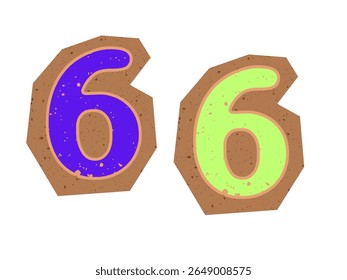 number 6 logo design with line and dots. 2025