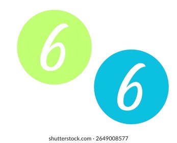 number 6 logo design with line and dots. 2025