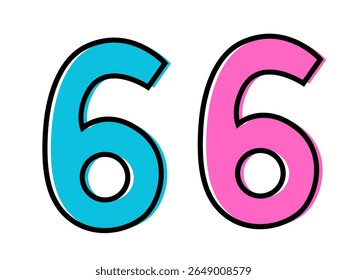 number 6 logo design with line and dots. 2025