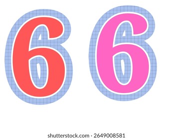 number 6 logo design with line and dots. 2025